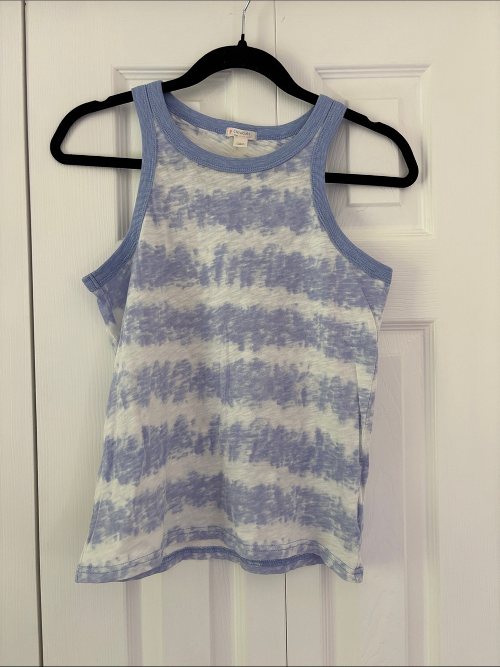 Crewcuts Light Blue and White Tie-Dye Tank Top